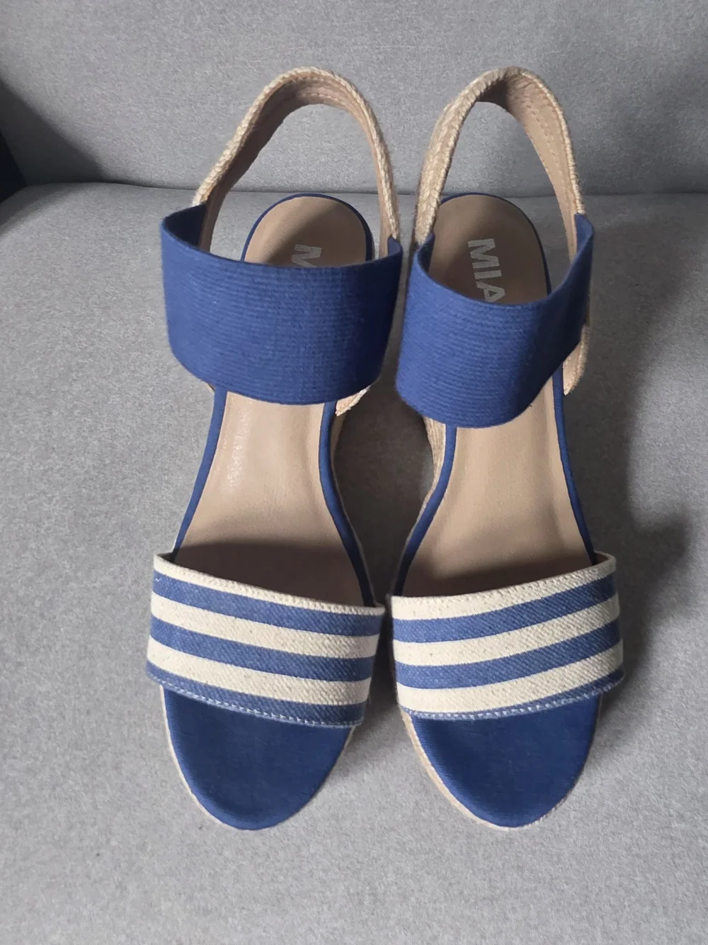 MIA Too Navy Blue Espadrille Wedge Sandals - Women's Summer Heels